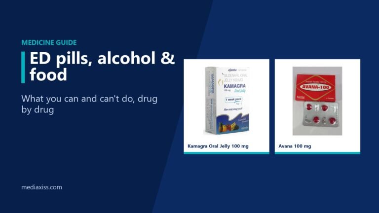 ED pills with alcohol and food: what you can and can't do