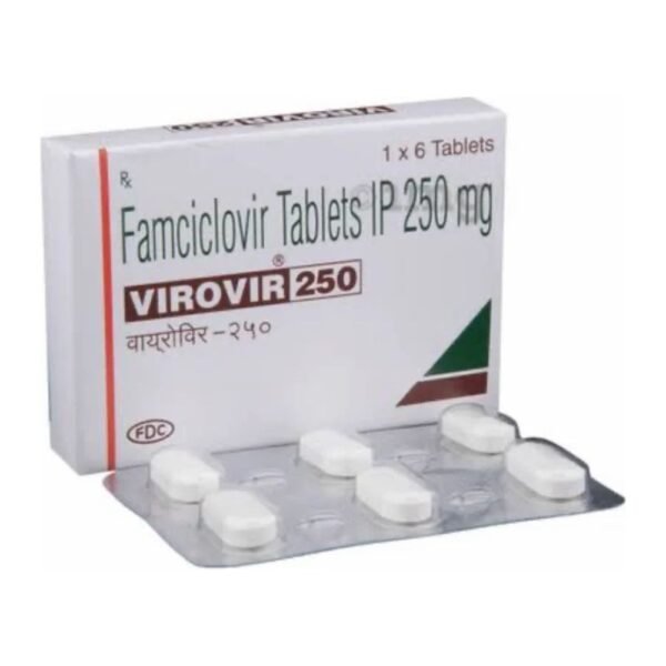 Famciclovir 250 mg Famciclovir 250 mg tablets pack and blister