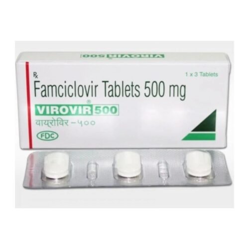 Famciclovir 500 mg tablets pack and blister