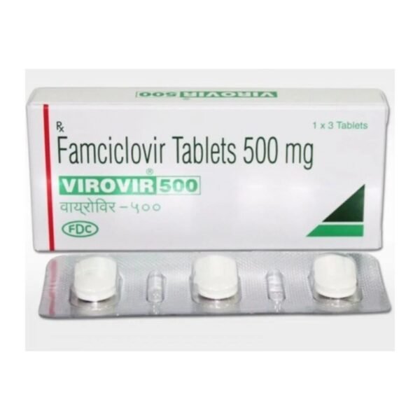 Famciclovir 500 mg tablets pack and blister