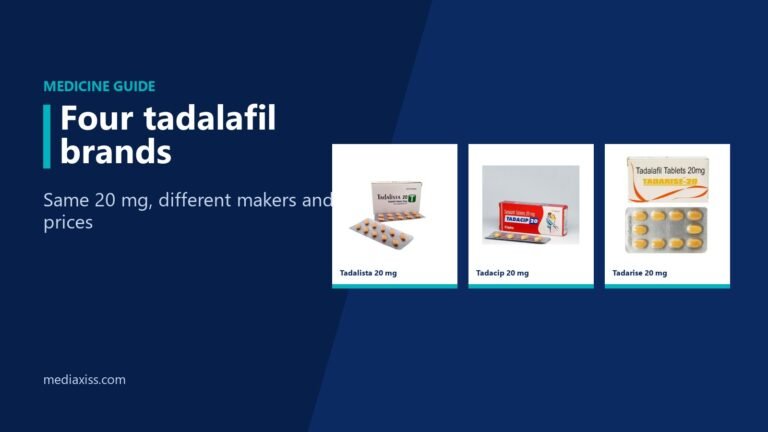 Tadalista vs Tadacip vs Tadarise vs Vidalista: same tadalafil, four makers