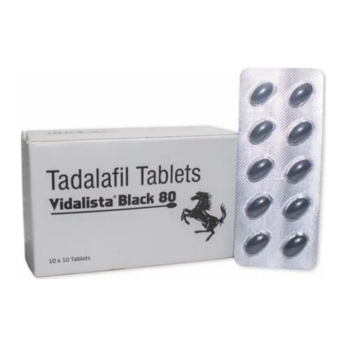 Vidalista Black 80 mg tablets pack and blister